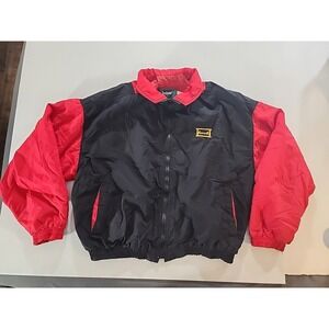 Vintage 90s Karnak Racing Jacket Mens Large L Black Red Yellow Made in USA